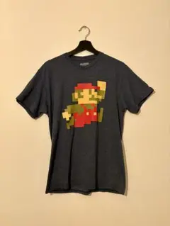 古着　スーパーマリオ　ドット絵　SUPER MARIO グレー
