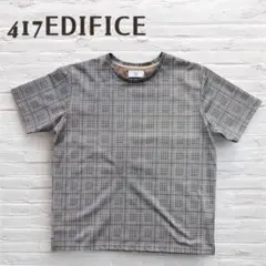 【美品】417 EDIFICE メンズ チェック柄 Tシャツ M 夏 秋にも