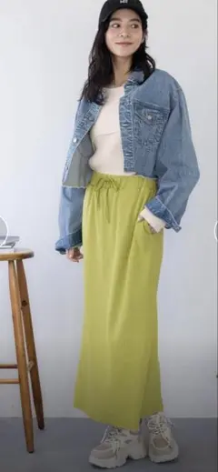 ローリーズファーム　カットリブタイトスカート
