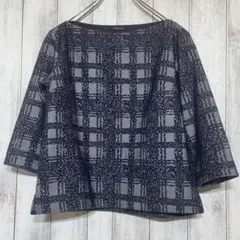 美品 ローズバッド ブラウス ネイビー 七分 レディース