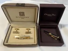 【4点セット】Givenchy / Dior ネクタイピン カフスボタンセット
