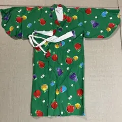 1〜2歳 昭和レトロ浴衣 緑色にフルーツ 2回着用
