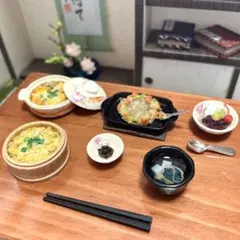 ミニチュアフード ご当地グルメセット 東京編 深川めし もんじゃ焼 ハンドメイド