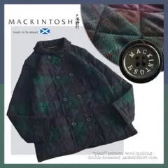 希少【チェック×ウール】マッキントッシュ/ダブルブレストジャケット/ハーフコート