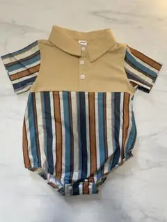 半袖　シャツ　ロンパース　80 ストライプ