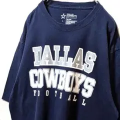 NFLダラスカウボーイズ ロゴ Tシャツ ネイビー 紺色 L 古着レア