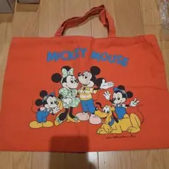 昭和レトロミッキーマウス 手提げ袋 大きめ　レッスンバック　レア