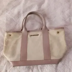 トートバッグ クリーム色とピンク