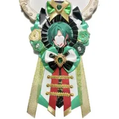 痛ロゼット ロゼット ハンドメイド 緑×パンダ×中華
