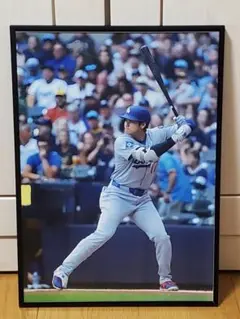 ドジャース大谷翔平 2025年MLB31号HR！A3サイズポスターフレーム付き②