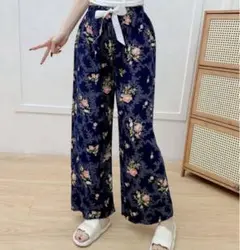 レディース　ルームウェア　パジャマ　ロングパンツ　薄手　シンプル　夏