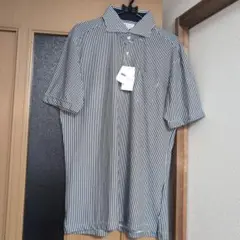 新品タグ付きAOKIアオキ LES MUESストライプポロシャツLLノンアイロン