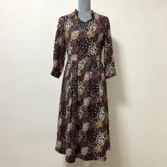 タルボット 花柄　ドット　ロングワンピース　秋　大人　可愛い　上品　清楚