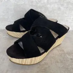 ⭐️美品⭐️DIANA ダイアナ ウェッジソール サンダル スエード 黒 24cm