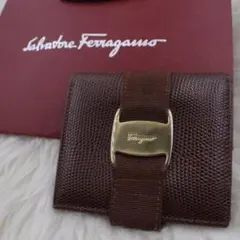 【極美品✨稀カラー/人気】Salvatore Ferragamo 折り財布 茶