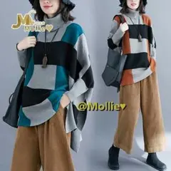 ハイネック ニット インナー トップス 着痩せ おしゃれ ゆったり 体型カバー