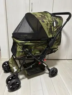 【新品同様品・送料無料】ピッコロカーネプリモ　迷彩柄 楽天市場】福井朝日堂 ピッコロカーネ 対面式ペットカート