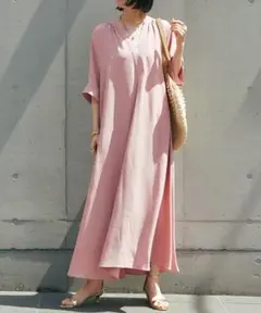 【週末セール】un dix cors 接触冷感スキッパーロングワンピース