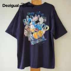 Desigual×Disney ドナルド Tシャツ 刺繍プリント