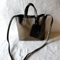セオリー 2wayショルダーバッグ カーキ オリーブ ラムレザー バイカラー