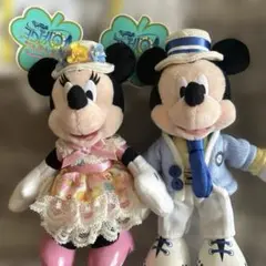 新品タグ付き限定販売品ミッキーマウス+ミニースプリングボヤージュぬいぐるみバッジ
