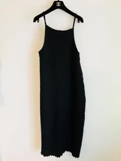 forksy. ✨ブラックキャミワンピース ロング丈 後ろスリット入り　F