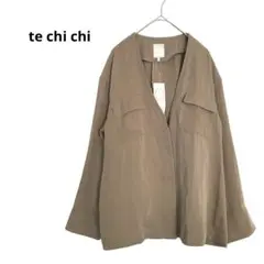 【te chichi 】テチチ　新品　サテンミドルジャケット モカ　Ｆ