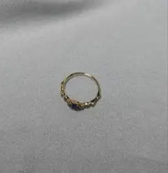 NOJESS K10ゴールド　ピンキーリング　ラピスラズリ