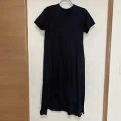 レディース　半袖　ロングワンピース　黒　Mサイズ