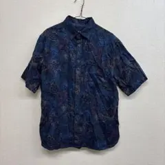 MOSSIMO SUPPLY CO tm 半袖シャツ　柄シャツ　ブルー花柄 L
