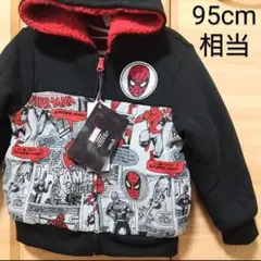ベビーキッズ男児95cm相当　MARVEL　スパイダーマン　裏ボアパーカー　黒