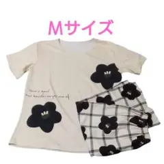 花柄 ルームウェア Mサイズ ベージュ 　パンツ　リラックス　パジャマ