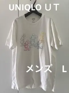 ユニクロUT UNIQLO ホワイト Tシャツ メンズL ディズニー　ミッキー