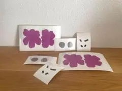 ＊ケシの花カッティングステッカー＊マリメッコ風 パープル【ミニ 2セット】S