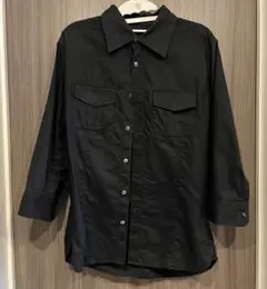 NO ID. 七分丈シャツ　ブラック　2（Mサイズ）