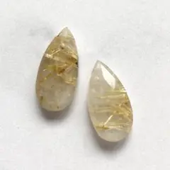 【ルチルクォーツ 】ペアシェイプ　2つセット