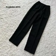 【フロリダキースマ】テーパードパンツ　ブラックM 韓国　タック入りセンタープレス