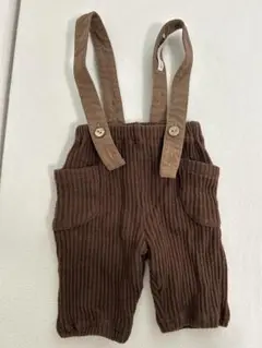 アプレレクール　ブラウン　男の子　70 新生児　サスペンダー付きワッフルパンツ