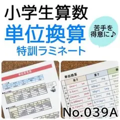 ❗️15日まで割引【039A】小学生算数　単位早見・換算表、単位換算の問題
