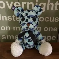 POST PETグルービー青迷彩柄クマ型ぬいぐるみ