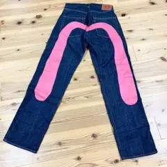 美品 エビス エヴィスジーンズ No.2-LOT2001 ビックカモメ大黒ピンク