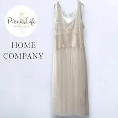 美品❤【ハニークリーパー】ノースリーブレース切替ロングワンピース チュール M