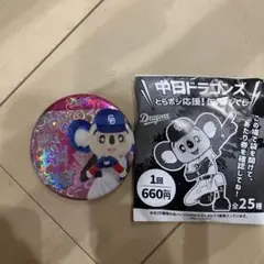 中日ドラゴンズ　くじ　ドアラ　缶バッジくじ