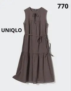 770 【完売品】UNIQLO ライトコットンワンピース/チェック/丈短め