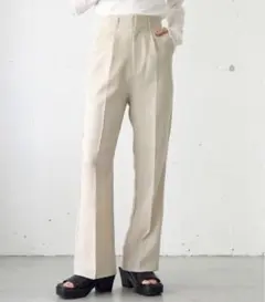 tiptop パンツ　センタープレス　スラックス　白