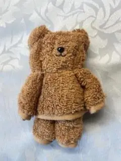 ボア生地 クマ型ぬいぐるみ 約15cm