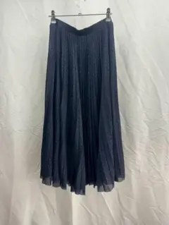 $ MAX&Co. ネイビー プリーツスカート ラメ入り