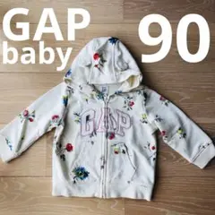 【美品】GAP baby 花柄ジップアップパーカー 18-24ヶ月
