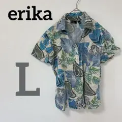 erika 半袖シャツ 【L】アロハシャツ アロハ 半袖Tシャツ Tシャツ