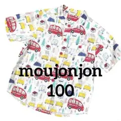 ムージョンジョン 車 乗り物 動物 総柄 半袖 シャツ カットソー 100